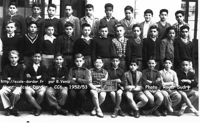 Dordor, école rue Levacher, Alger,6è CC, 1952-1953