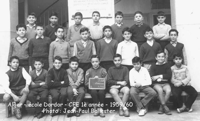 Classe de Fin d'Études, 1ère année, le 17-11-1959, année 1959-60